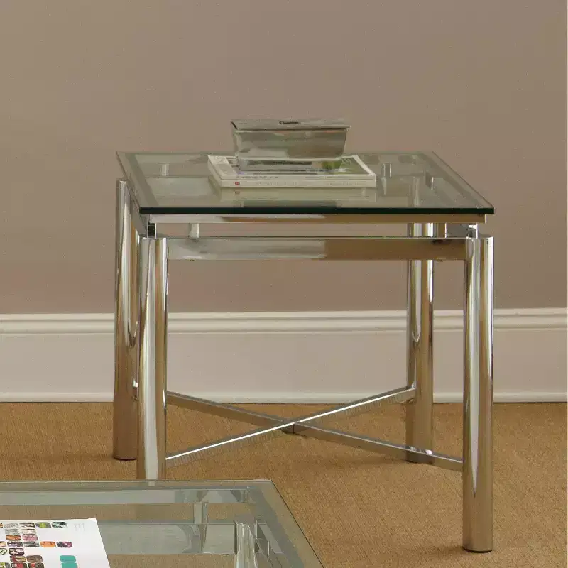 Nova End Table Chrome and Glass