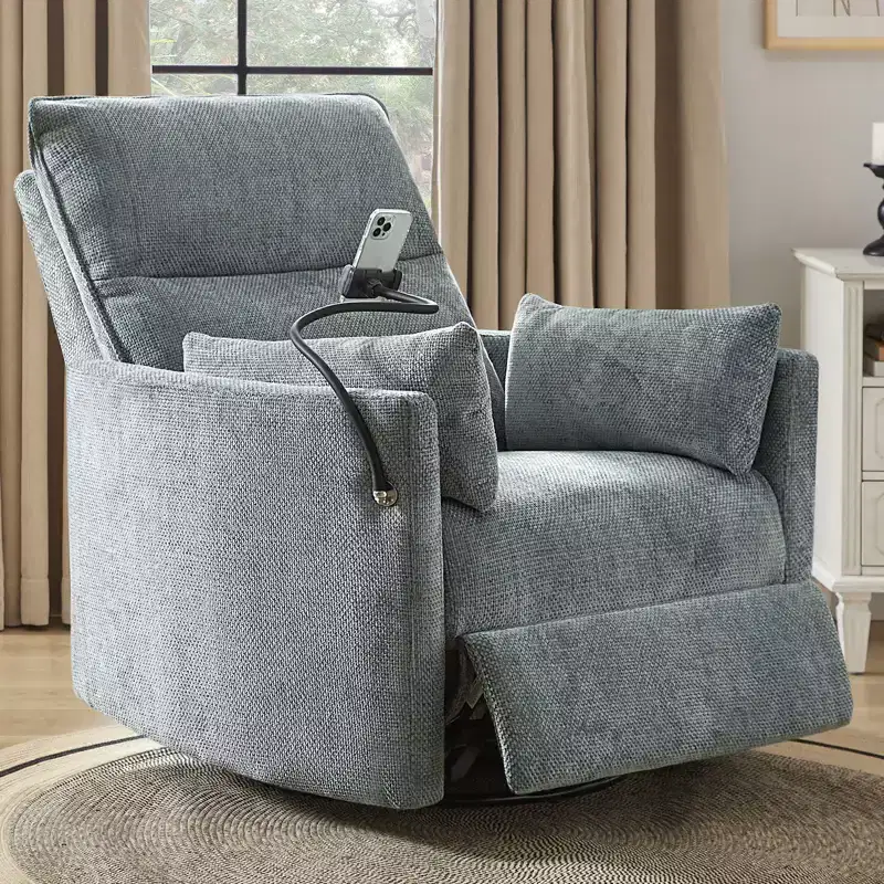 Julius 38 Power Rocking Swivel Nursery Recliner with USB | HULALA HOME