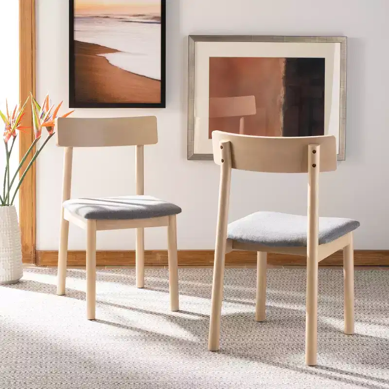 Lizette Retro Dining Chair (Set of 2) - DCH1002 - White Oak/Grey - Safavieh