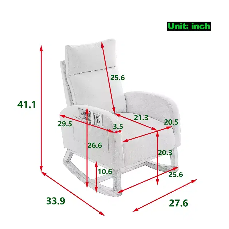 Christopher Knight Home Piper Modern High Backrest Rocking Arm Chair with Two Side Pocket