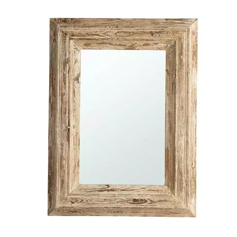 39 Natural Distressed Wood Framed Accent Mirror