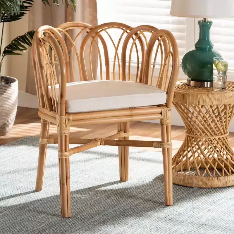Melody Rattan Chair Natural/White - bali & pari