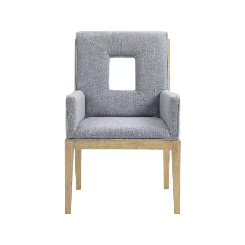 Meridian Furniture,Gwendolyn Linen Textured Fabric Dining Arm Chair