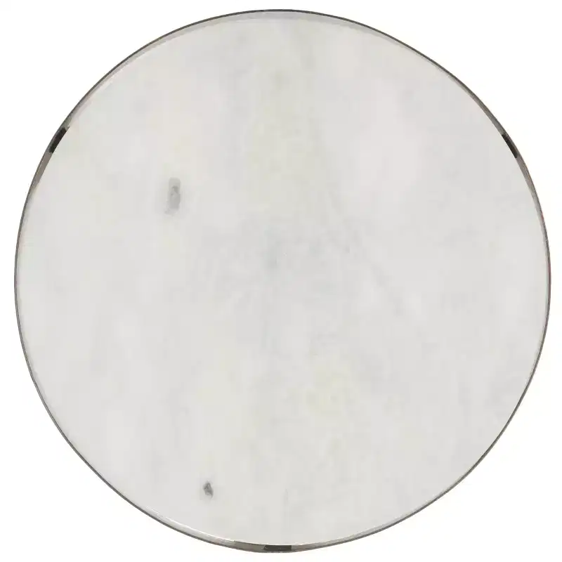Triss Round Accent Table - ACC4617A - White Marble/Antique Brass - Safavieh
