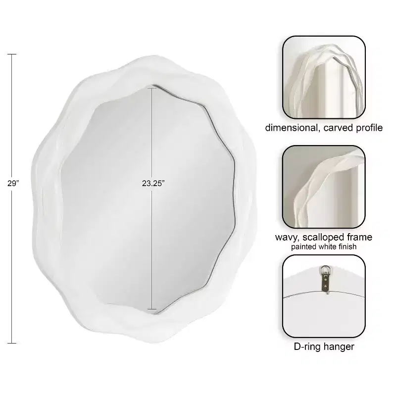 Kate and Laurel Wavern Round Wavy Mirror
