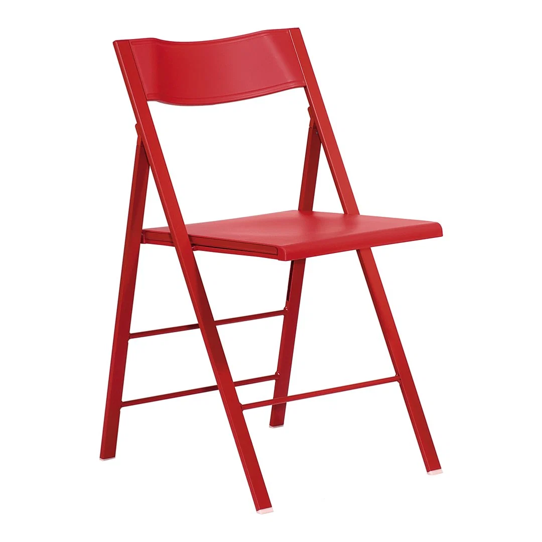 Compact Polypropylene & Steel Folding Side Chair with Ultra-Slim 2cm Folded Width for Dining Room