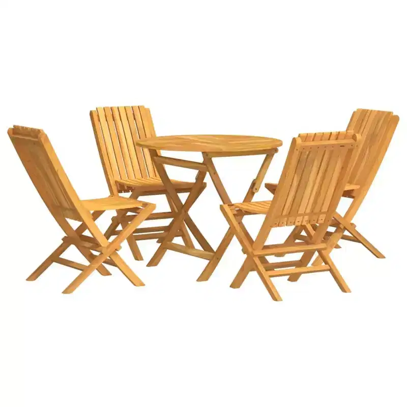 vidaXL Garden Dining Set Teak Solid Teak Wood Medium Collapsible
