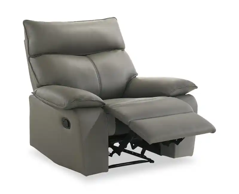 42 Genuine Leather Reclining Chair - Grey