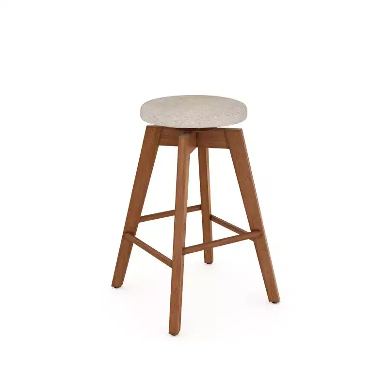 Nathan James Set of 2 Amalia Swivel Counter Height Barstool Beige/Medium Brown