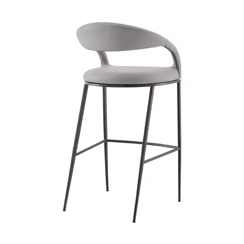 Armen Living 26 Ramona Iron and Faux Leather Counter Height Barstool