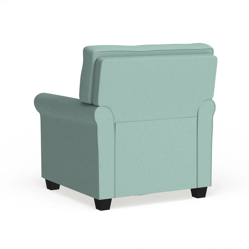 Charmayne Transitional Linen Padded Chair with Rolled Arms by Furniture of America