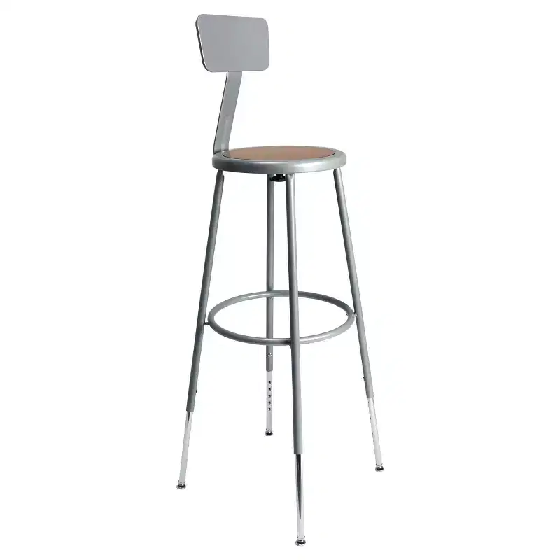 Hampden Furnishings 32-39" Felix Collection Steel Stool with Backrest