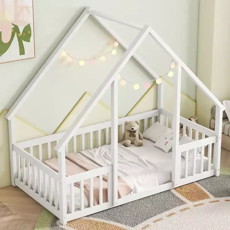 MAYEERTY King Loft Bed Under-Bed Storage High Weight Capacity Heavy-Duty Metal
