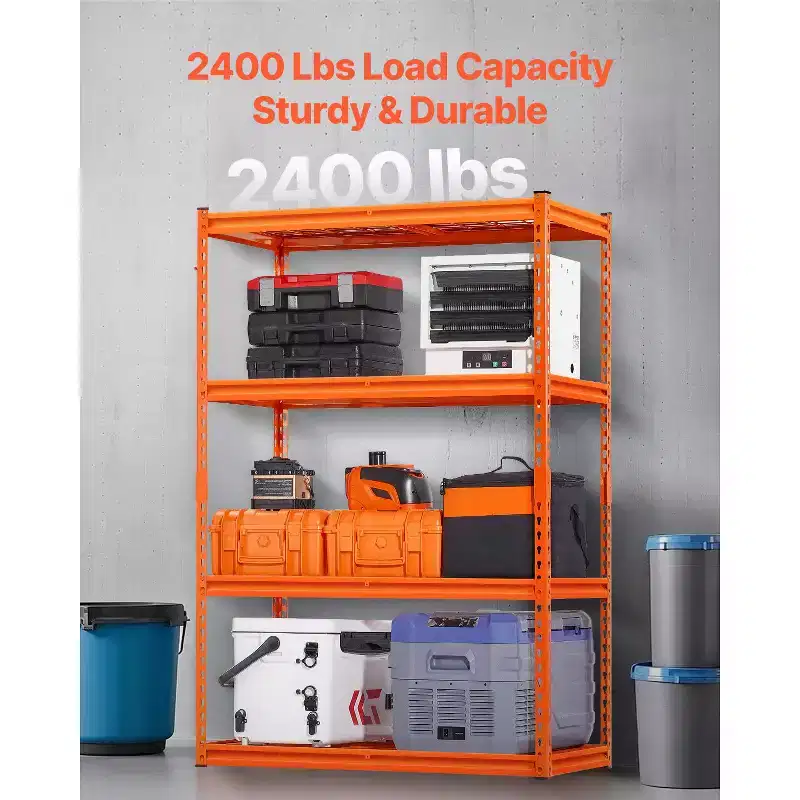 Storage Shelves, 2400 lbs, 4 Tier Heavy Duty Garage Shelving, 20 D x 40 W x 60 H Adjustable Metal Shelves for Industrial Shelving Unit