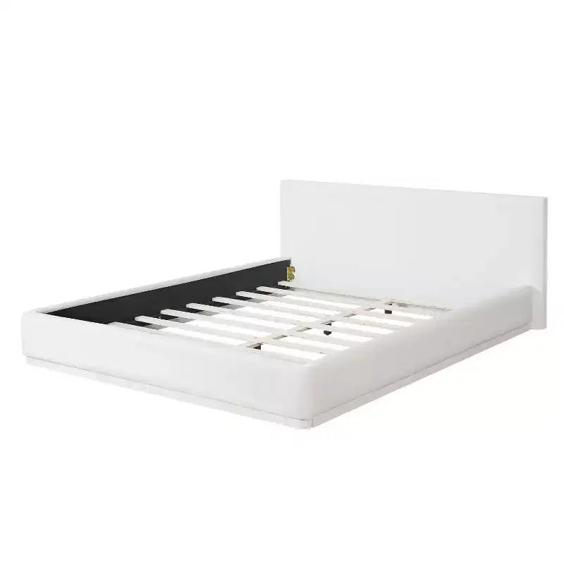 Okak Stylish Design Soft Fabric Bed Frame with Upholstered Headboard,Modern Minimalsit Master Bedroom Bed for You