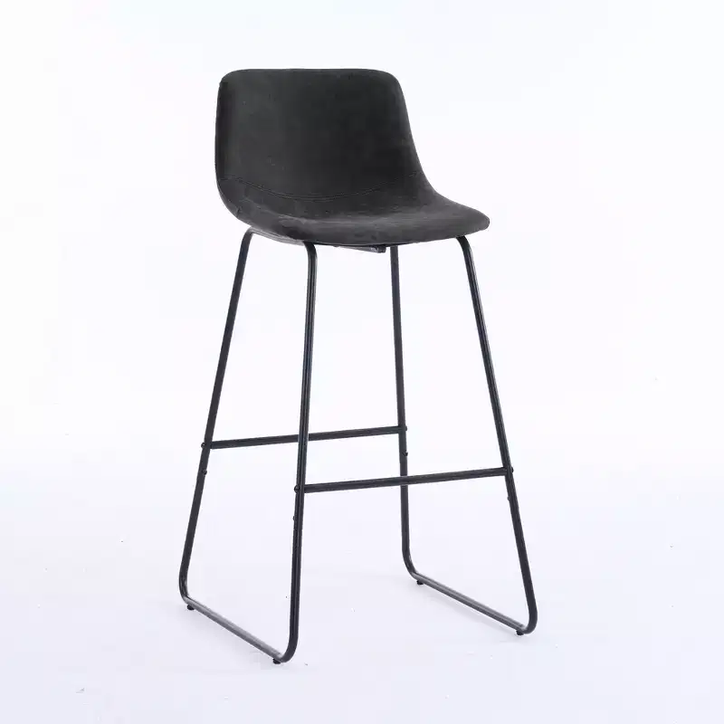 FERPIT Faux Shearling Counter Height Bar Stools Set of 2, Upholstered Bar Stools with Footrest