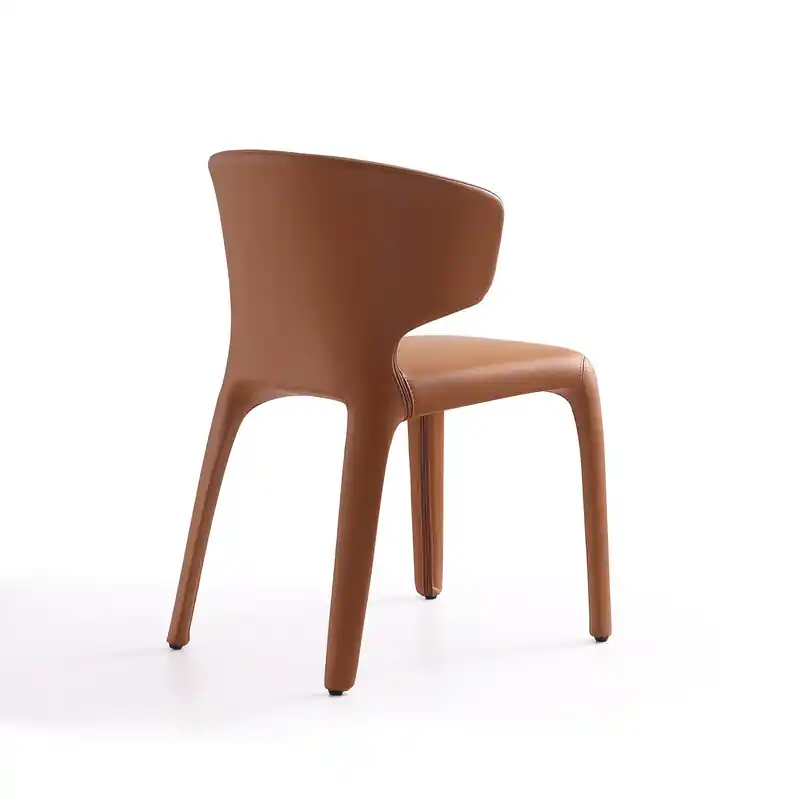Faux Leather Dining Chairs - Saddle