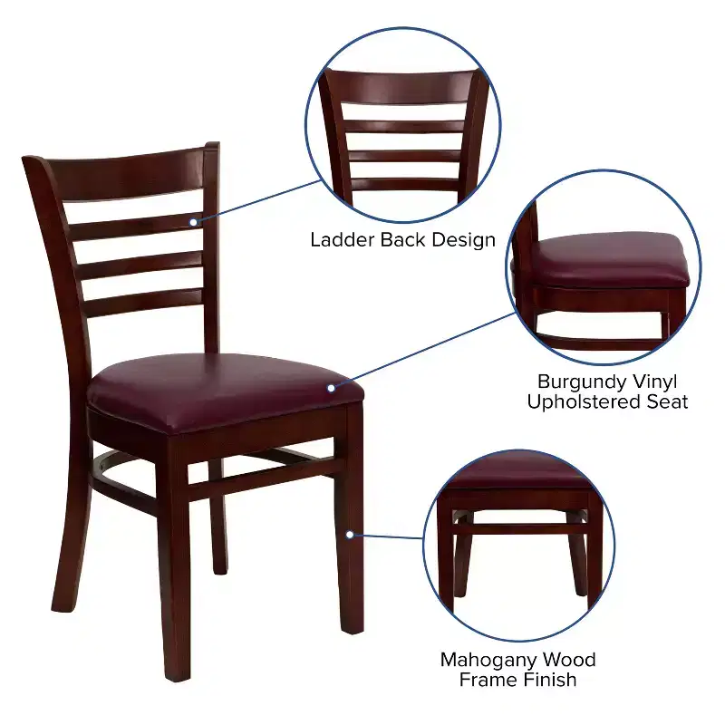 Flash Furniture Ladder Back Wooden Restaurant Chair