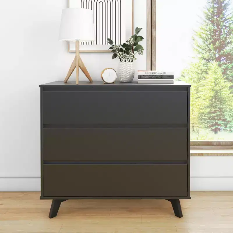 3-Drawer Dresser – Compact Bedroom Storage Chest with Smooth Glide Drawers