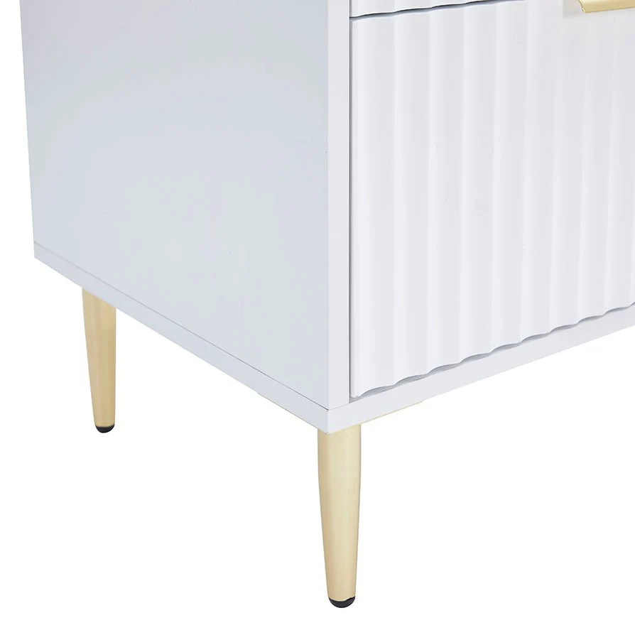 2 Drawer Bedside Table - Warm White