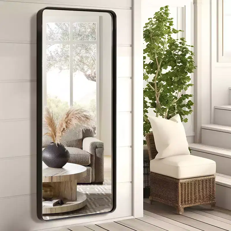 Dovelina Metal Framed Rectangle Full Length Mirror Leaning Mirror Large Mirror