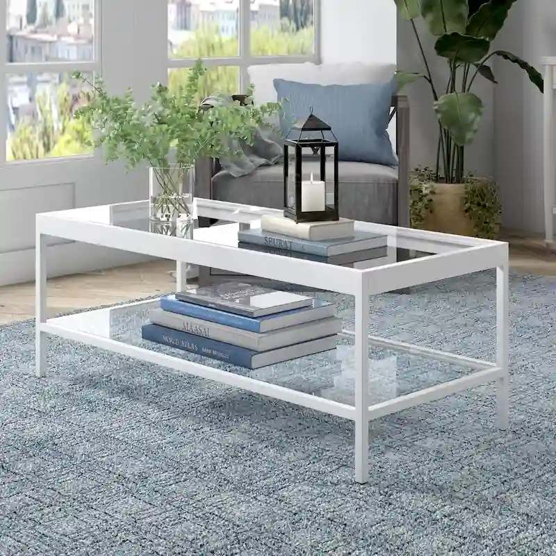 Alexis Metal and Glass Coffee Table