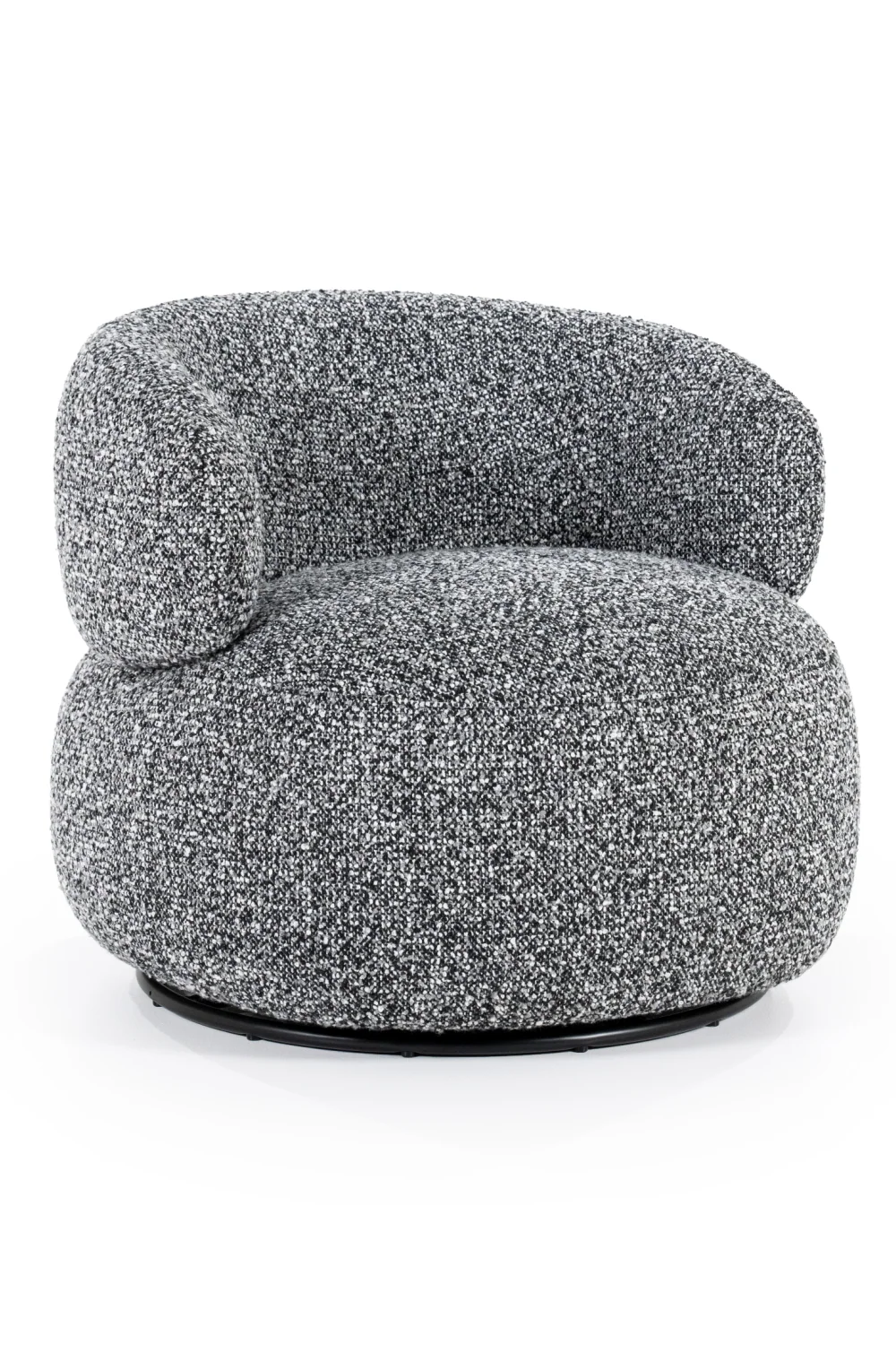 Modern Curved Fabric Upholstered Lounge Chair
