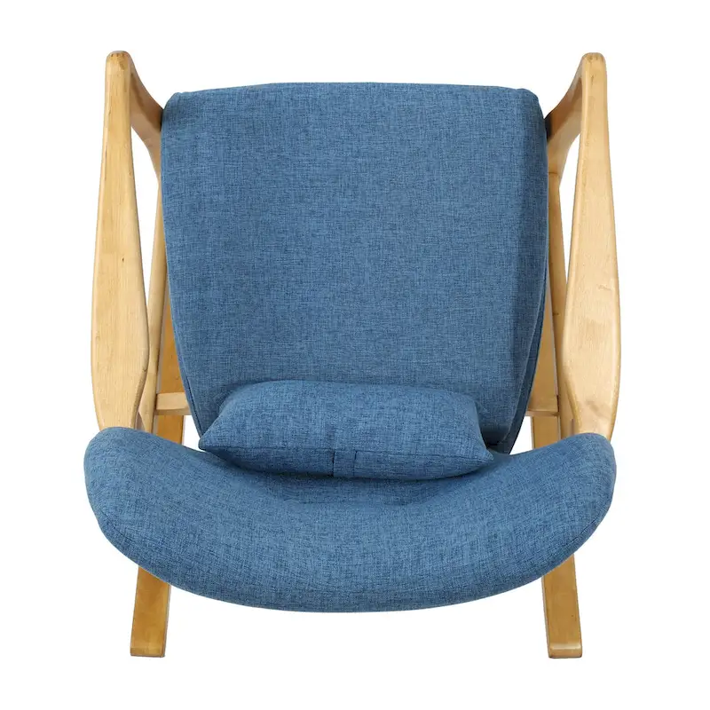 Solid Wood Rocking Chair with Linen Cushion and Premium Handcrafted