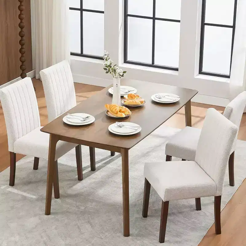 Upholstered Dining Chairs, Button Tufted Parsons Chairs with Padded Seat, Modern Fabric Side Chairs for Dining Room Kitchen