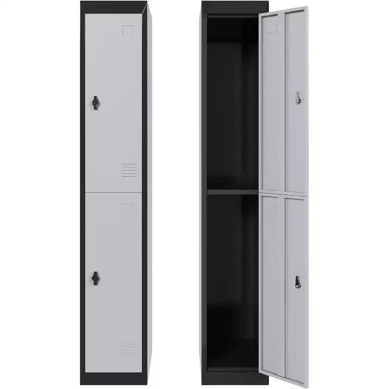 72 Lockers for Employees Students with Shelves, Metal Storage Steel Locker for School, Office, Gym, Home and Warehouse, Grey+Black