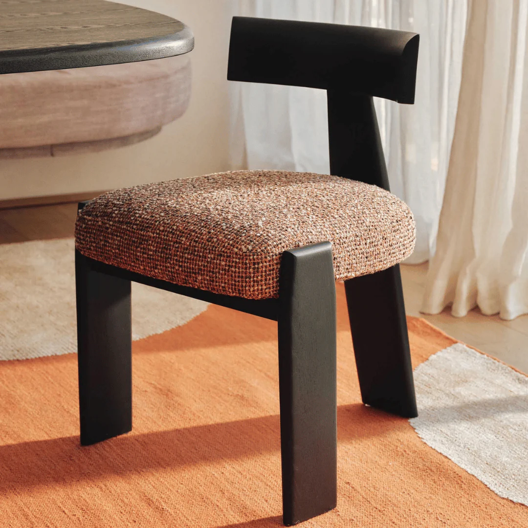 Black oak Oak Dining Chair with High Density Foam and Padded Seat for Dining Room