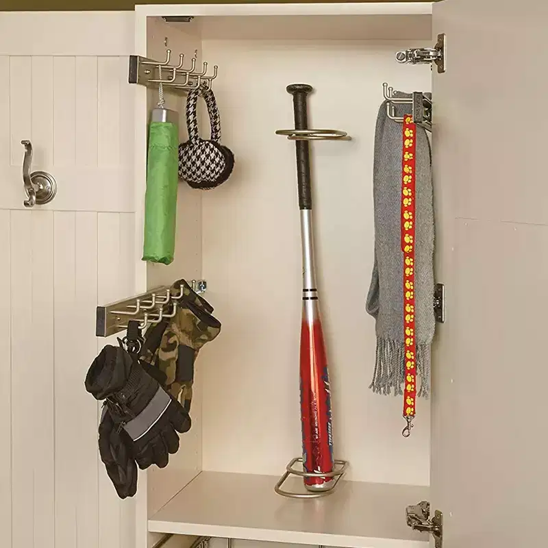 12 Inch Pull Out Closet Organization Rack for Belts Ties and Scarves Chrome