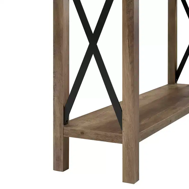 Sophie Rustic Industrial X Frame Entry Table - Saracina Home