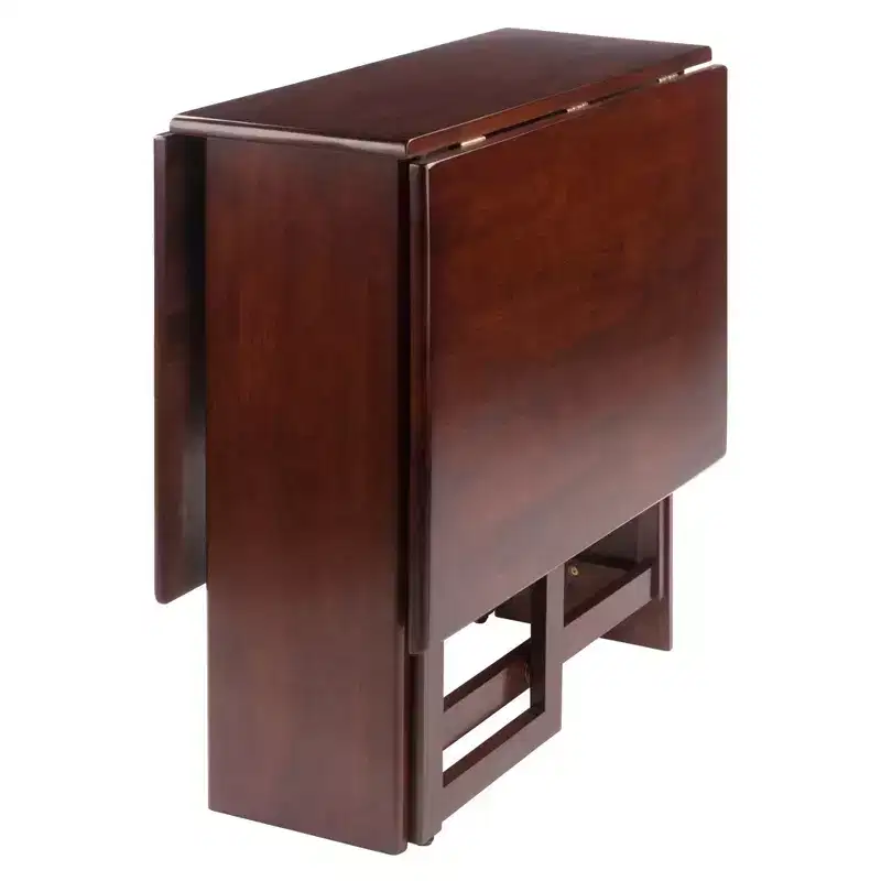 Double Drop Leaf Dining Table Walnut, Gateleg Folding, Seats 4