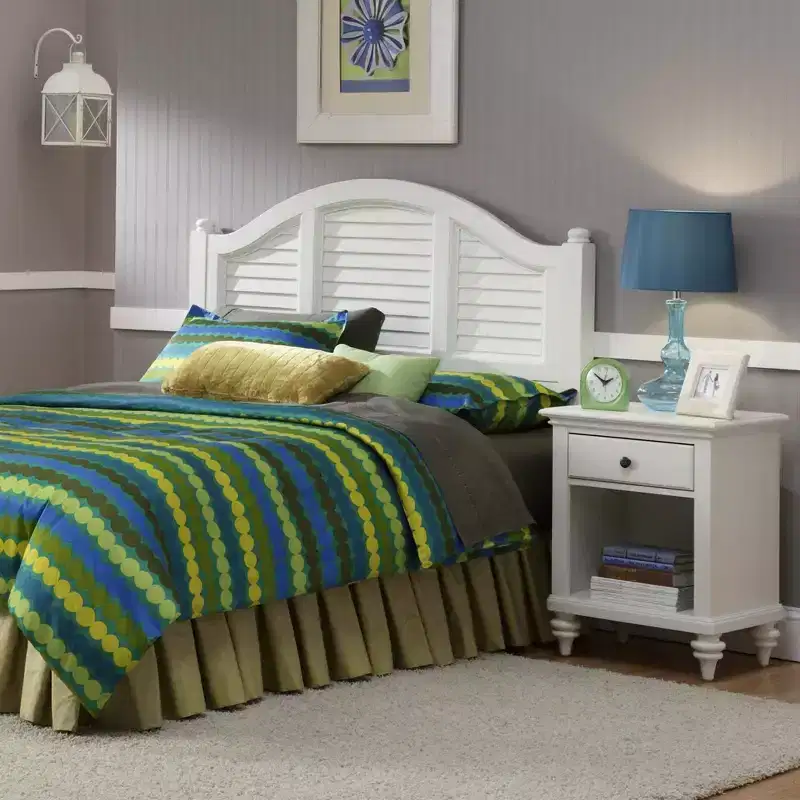 Bermuda Nightstand - White/Espresso with Brass Hardware