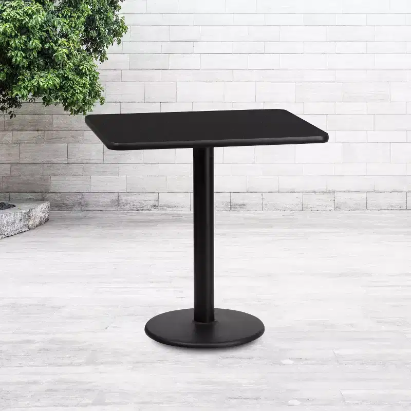 Flash Furniture 24'' x 30'' Rectangular Laminate Table Top with 18'' Round Table Height Base