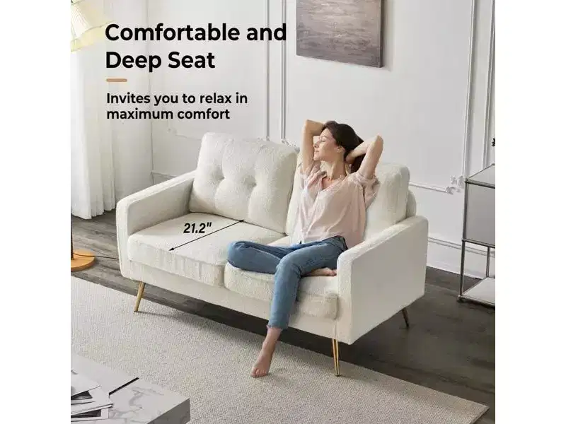 Karl Home |53.5 inch Square Arms Loveseat Sofa
