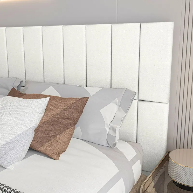 Art3d 9.84 x 23.62 Peel and Stick Headboard,Pack of 12, 3D Soundproof Wall Panels, Upholstered Wall Panel