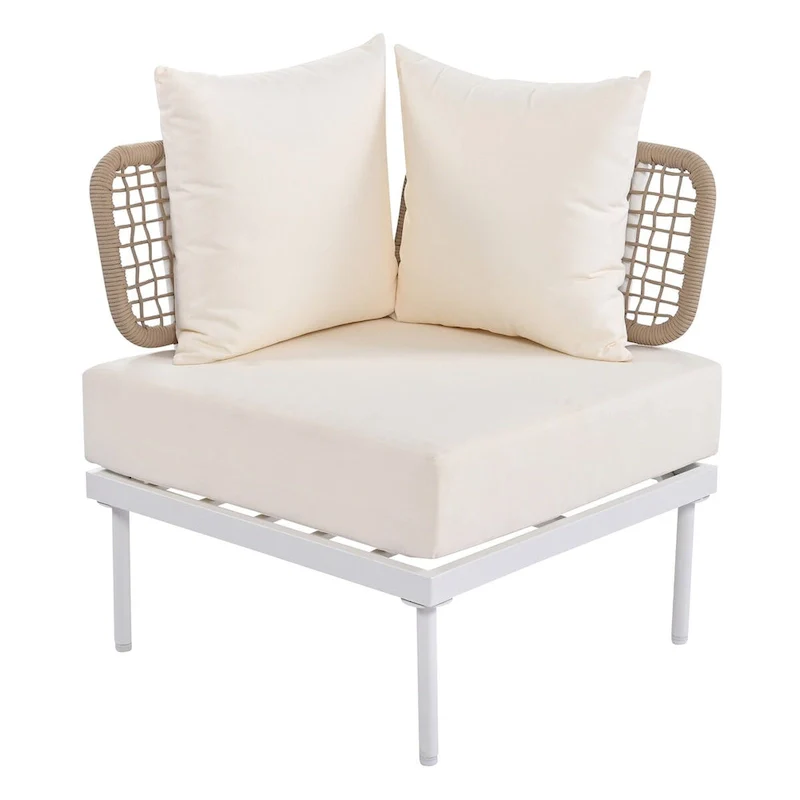 8-Piece Patio Sectional Sofa Set with Tempered Glass Coffee Table