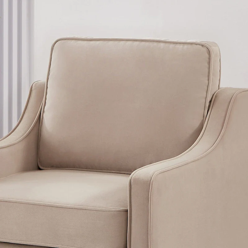 Armchair,Living Room Single Seat Sofa Chair with Wooden Legs,Upholstered Velvet Accent Chair