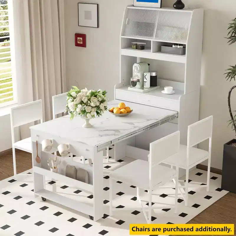 Whisen 33.5 Buffet with Hutch & Foldable Table