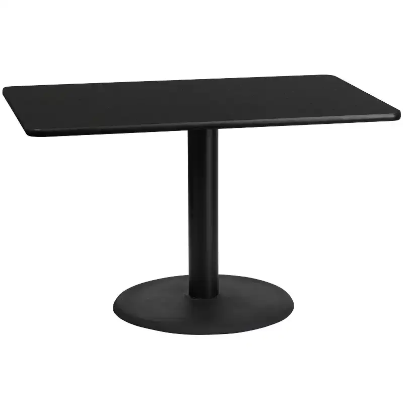 30'' x 48'' Rectangular Laminate Table Top with 24'' Round Base
