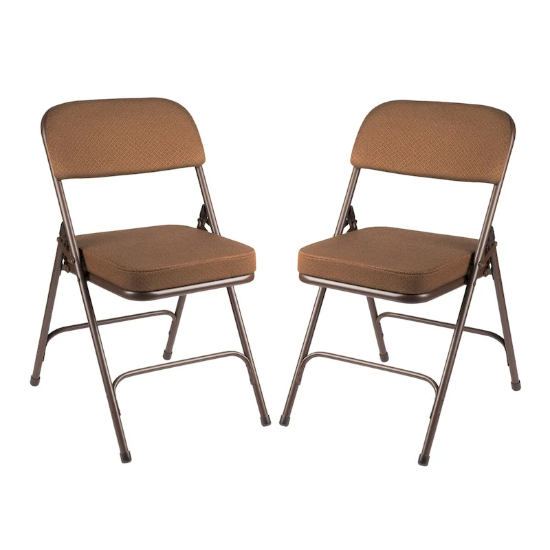 Hampden Furnishings Bernadine Collection Deluxe Fabric Padded Folding Chair, Pack of 2