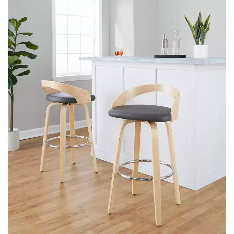 LumiSource Set of 2 30 Grotto Swivel Barstools