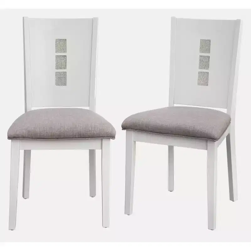 Lifestorey Set of 2 Diamond Contemporary Dining Chair White/Gray