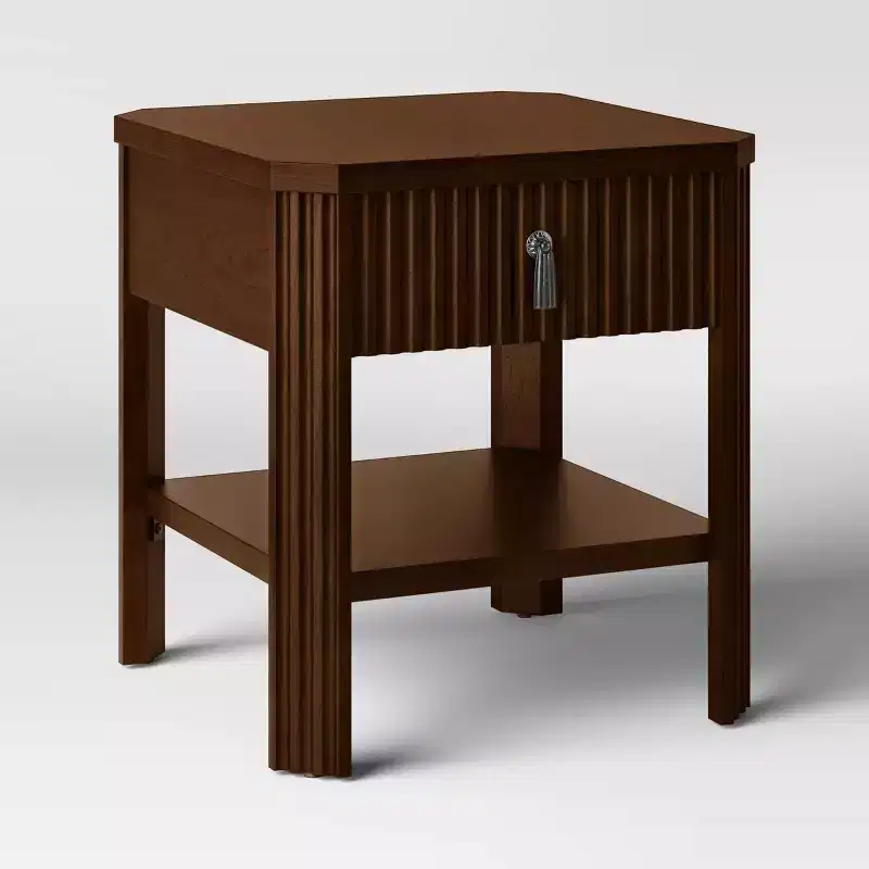 Laguna Nigel Fluted Side Table Brown - Threshold™ designed with Studio McGee