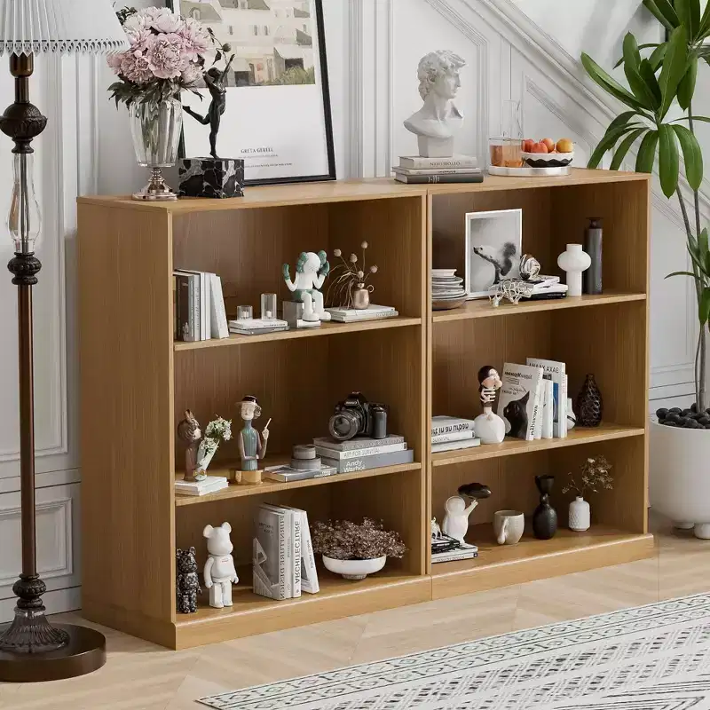 PexFix 41x31x16 Doorless Wood Bookshelf Storage Cabinet Bookcase&Office Cabinet for Kitchen Bedroom Entryway Living Room Dinning Room Natural