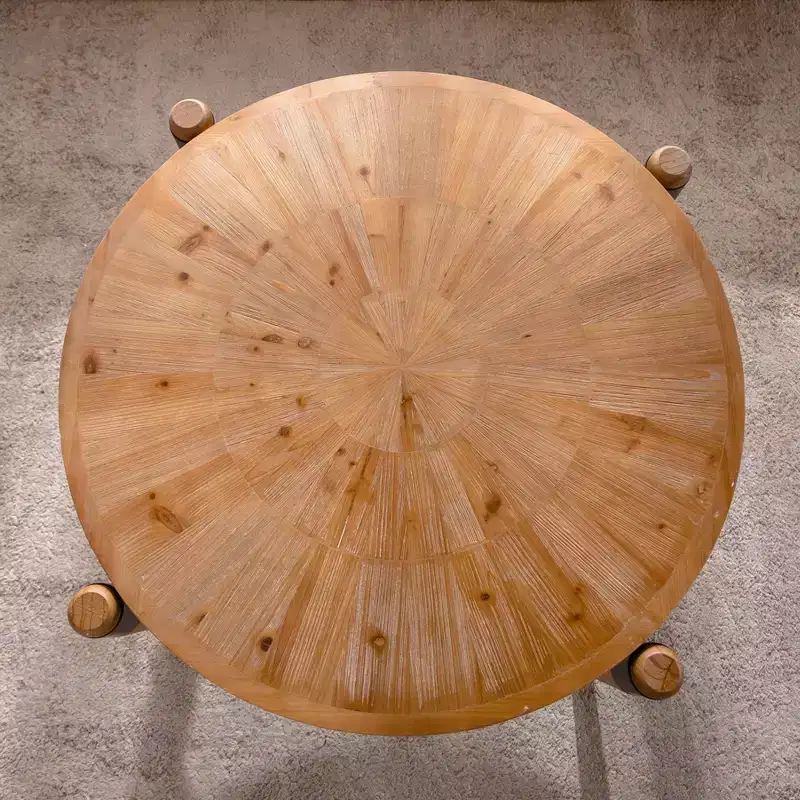 Rustic Wooden Round Coffee Table