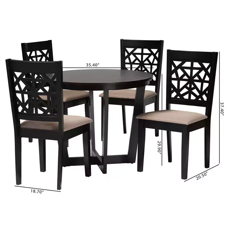 Baxton Studio Jamie Moden Wood 5-Piece Dining Set
