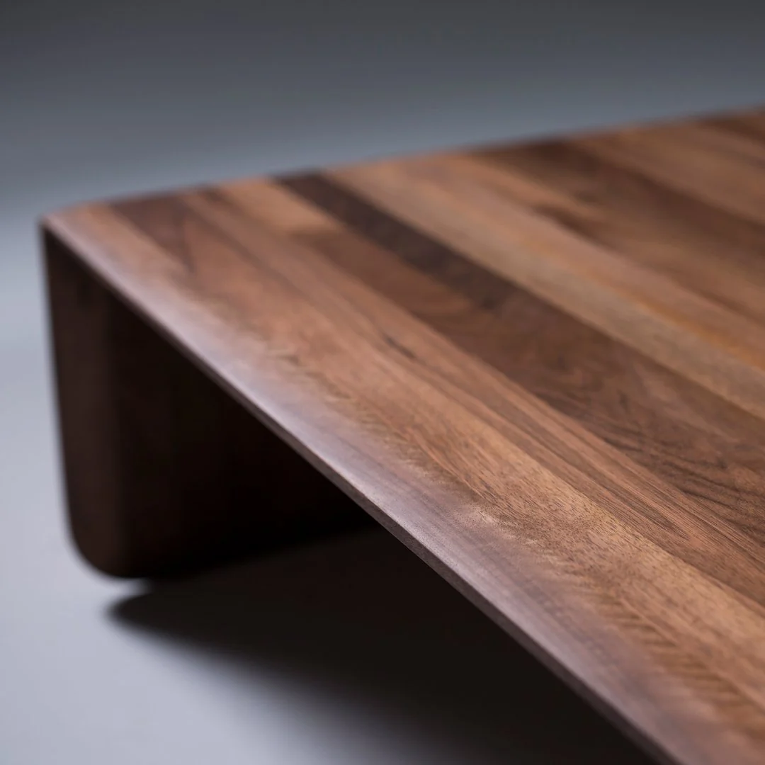Artisan Solid Wood Coffee Table with Natural Oil & Wax Finish for Living Room